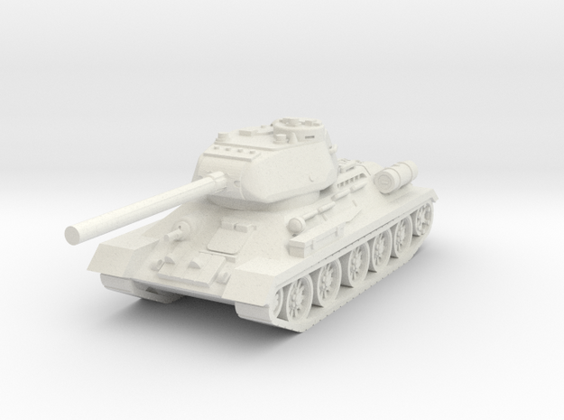 T34-85 USSR tank in White Natural Versatile Plastic
