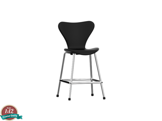 Miniature 7 Series 3197 Chair - Barstool in White Natural Versatile Plastic
