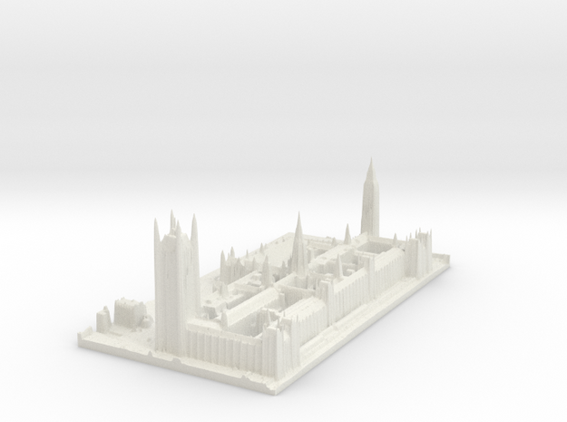 Palace of Westminster / Big Ben Map, London in White Natural Versatile Plastic