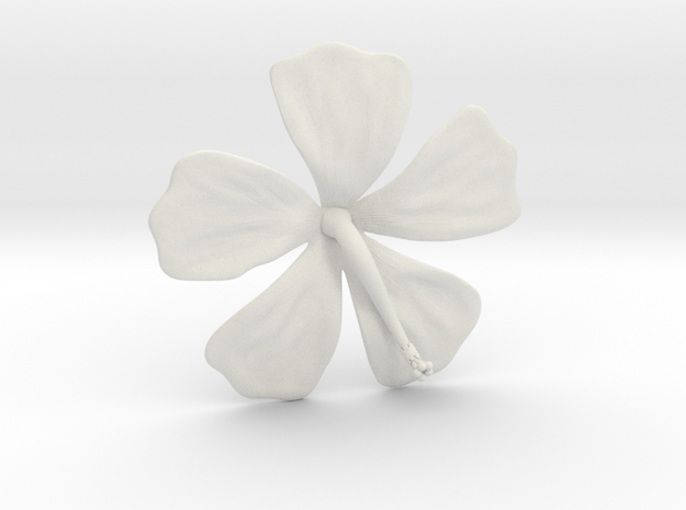 Hibiscus Pendant in White Natural Versatile Plastic