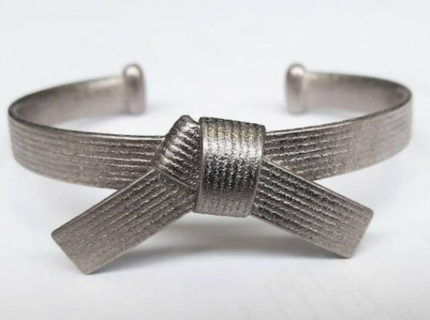 Martial Arts Belt Bracelet in Polished Nickel Steel