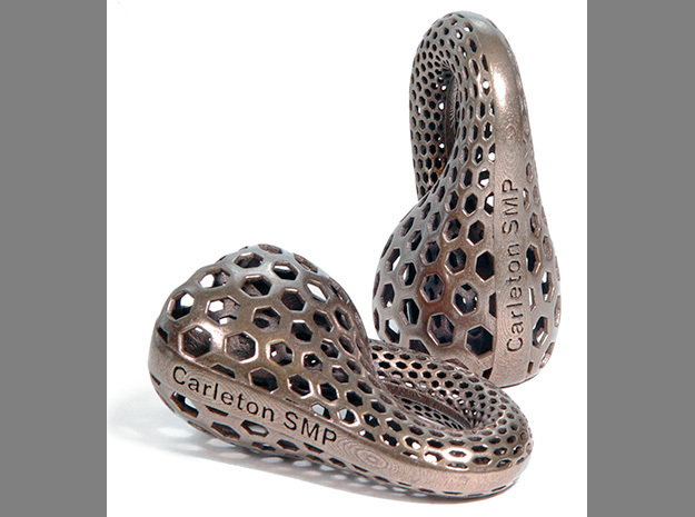 Inscribed Klein Bottle Opener with Image in Polished Bronze Steel