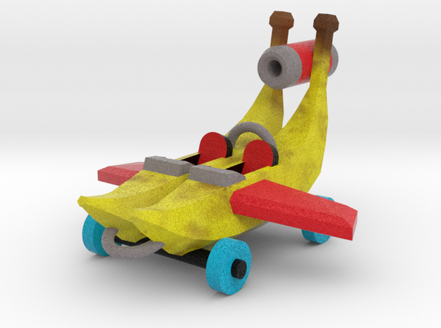 Flying Banana Car - Large in Natural Full Color Sandstone