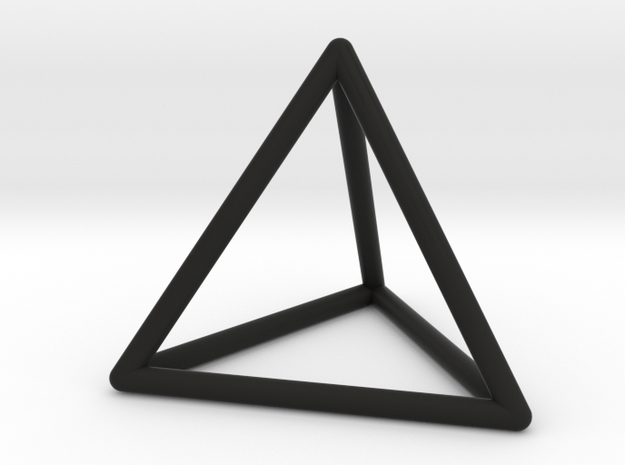 Tetrahedron Pendant in Black Natural Versatile Plastic