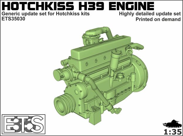 ETS35030 - Hotchkiss H39 Engine in Smooth Fine Detail Plastic
