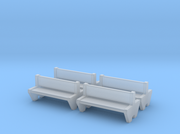 TJ-H04555x4 - bancs de quai en beton, doubles in Smooth Fine Detail Plastic