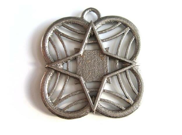 Star Medallion in Polished Bronzed Silver Steel