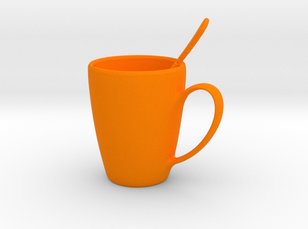 Coffee mug #5 - Spoon Included in Orange Processed Versatile Plastic
