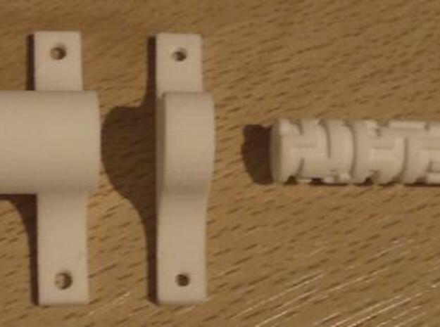 Maze lock, 2 cm cylinder in White Processed Versatile Plastic