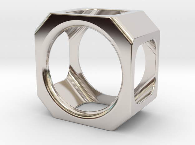 CELLS RING S7 in Rhodium Plated Brass: 7 / 54
