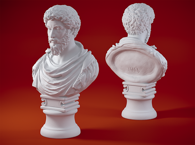 Marcus Aurelius 4 inches in White Natural Versatile Plastic: Small