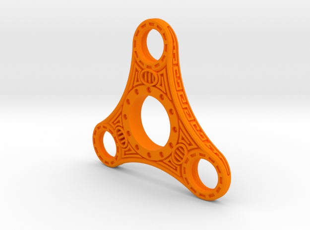 Skyrim "Dwemer" style fidget spinner - Plastic in Orange Processed Versatile Plastic