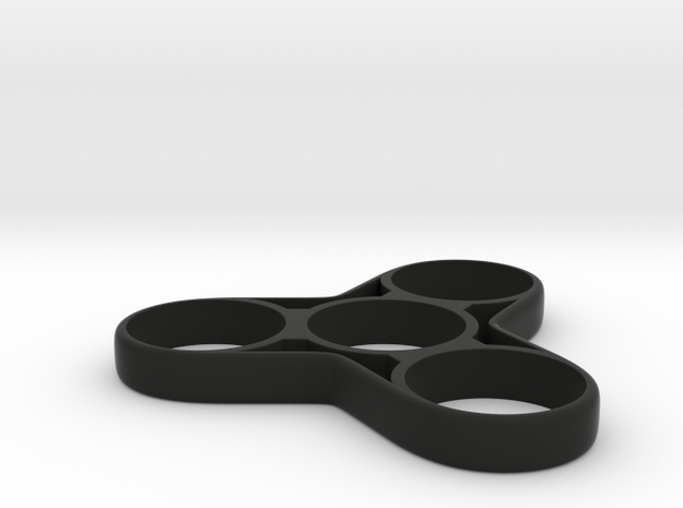 Fidget Spinner 2 in Black Natural Versatile Plastic
