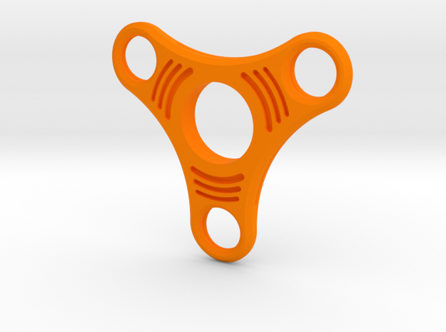 Tri Lobe Fidget Spinner -  (Large) in Orange Processed Versatile Plastic