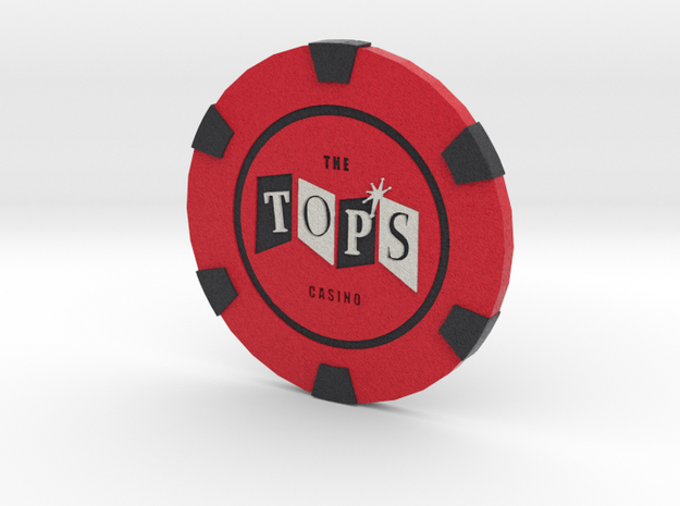 The Tops Poker Chip in Full Color Sandstone