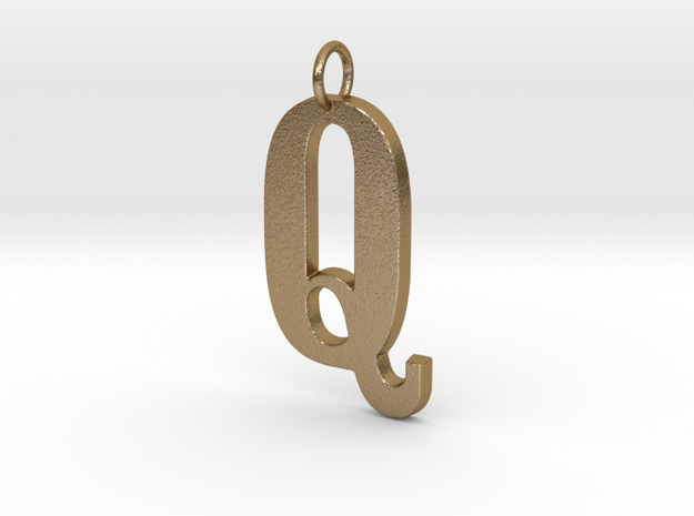 Q Pendant in Polished Gold Steel
