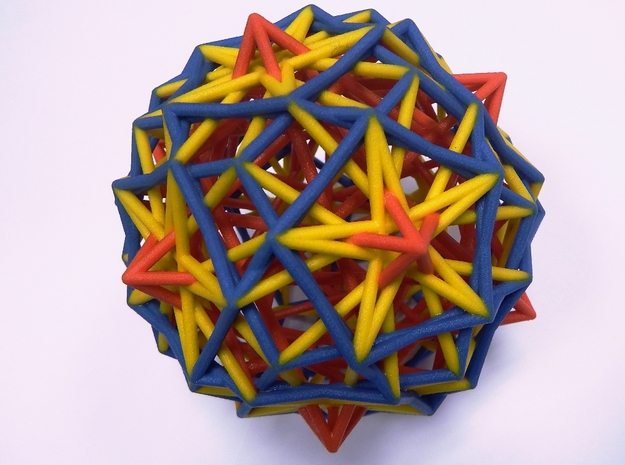 3 edges subsets of the pentagonal hexecontahedron in Full Color Sandstone