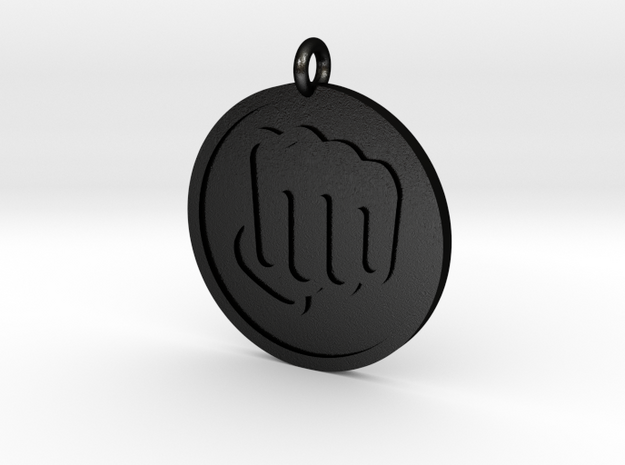 Fisted Hand Pendant in Matte Black Steel