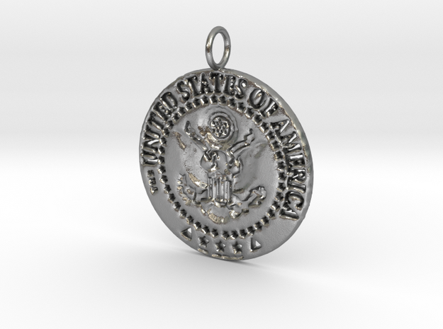 The Great Seal Pendant in Natural Silver