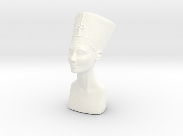 Miniature Bust of Nefertiti in White Processed Versatile Plastic
