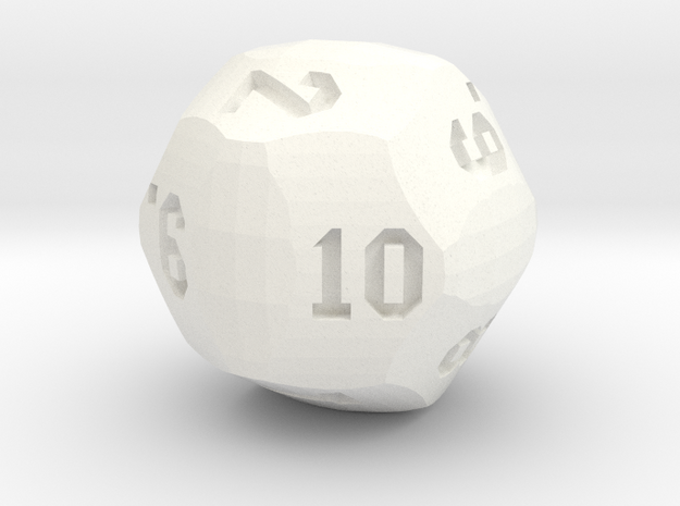 Volleyball D12 in White Processed Versatile Plastic