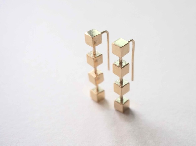 Boxed Earrings in Natural Brass