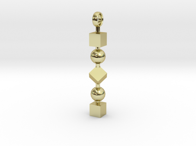 Totem of Cubes&Spheres (Still) in 18k Gold Plated Brass