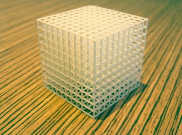 Mesh Cube in White Natural Versatile Plastic