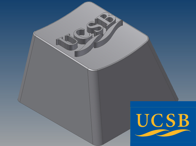 UC Santa Barbara Keycap (R4, 1x1) in White Natural Versatile Plastic