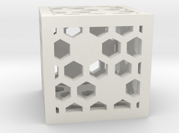Honeycomb D6 in White Natural Versatile Plastic