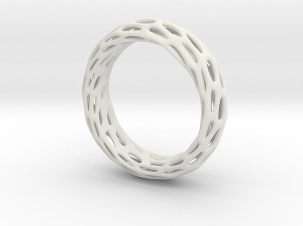 Trous Ring Sz 13 in White Natural Versatile Plastic