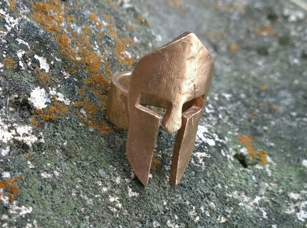 Spartan Helmet Ring in Natural Bronze
