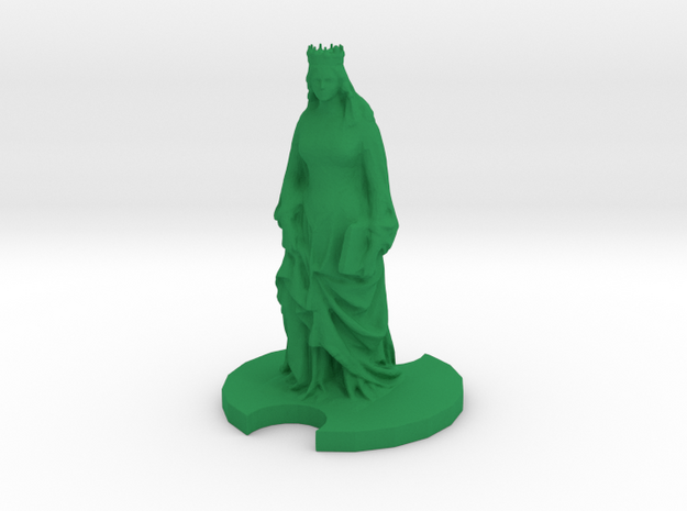 Medieval Queen in Green Processed Versatile Plastic