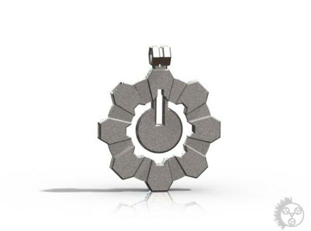 Powercog Pendant in Polished Bronzed Silver Steel