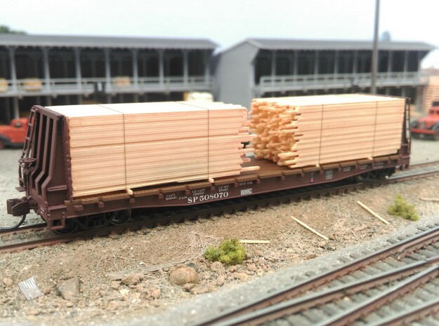 N  Lumber Load For 1 Flat Car: WOT, MTL, Athearn in Smooth Fine Detail Plastic