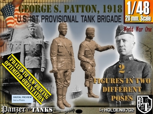 1-48 George S Patton 1918 in Smooth Fine Detail Plastic