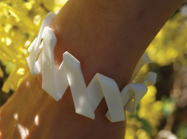 Zip Bracelet in White Natural Versatile Plastic