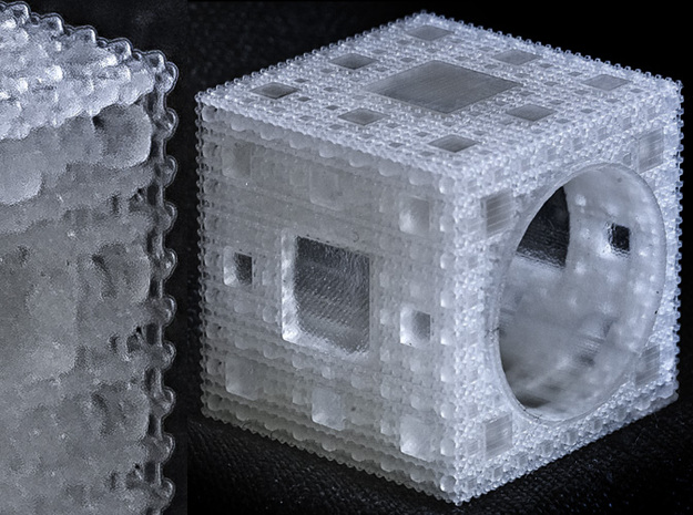 Inverted Menger Sponge Ring - EXTREMELY DETAILED! in Smooth Fine Detail Plastic