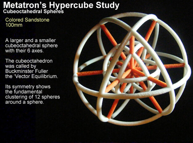 Metatron's Hypercube Spheres 80mm in White Natural Versatile Plastic