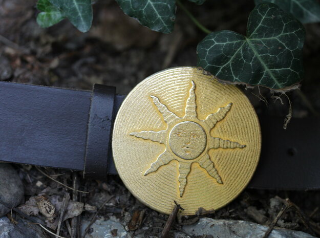 Sunlight Belt Buckle in Polished Gold Steel