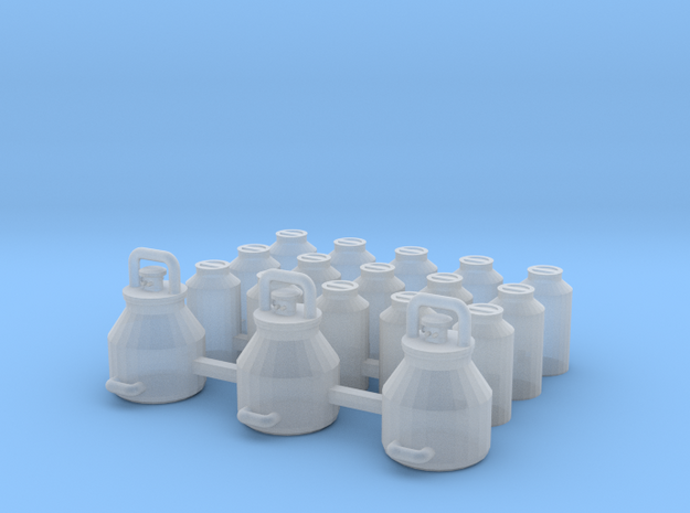 1/87 H0 Melkeimer und Milchkannen in Smooth Fine Detail Plastic