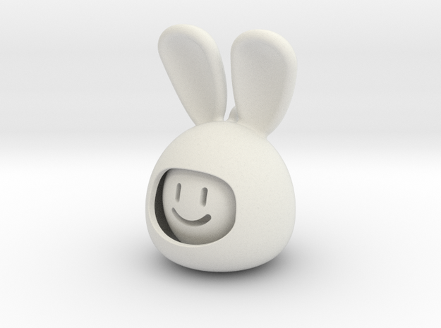 emoji RABBIT  in White Natural Versatile Plastic