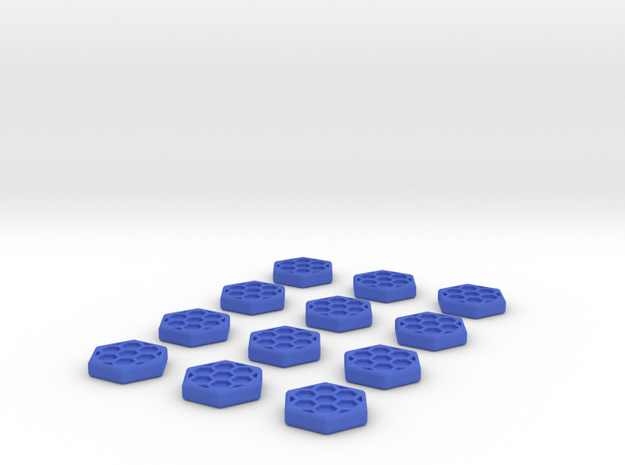 Shield Tokens  in Blue Processed Versatile Plastic