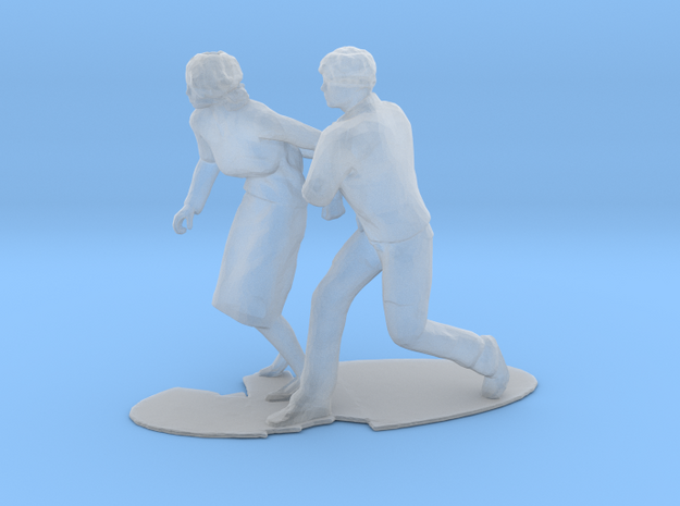 Couple Running Figure in Smoothest Fine Detail Plastic: 1:64 - S