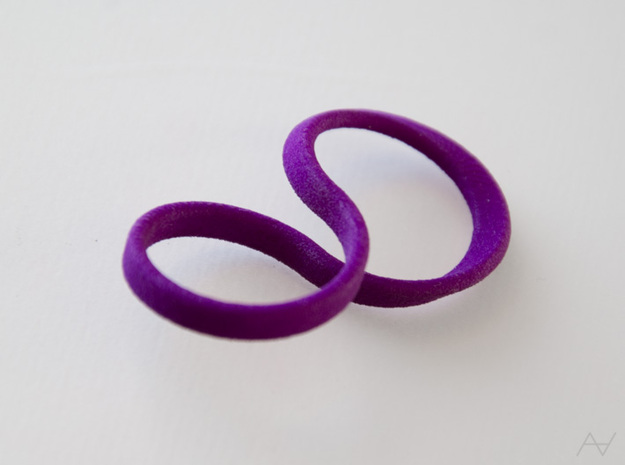 Mobius Hoop Ring in Purple Processed Versatile Plastic: 8.5 / 58