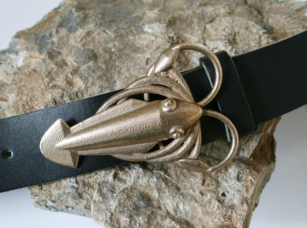 Squid Buckle in Polished Bronzed Silver Steel