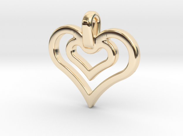 heart jewel in 14k Gold Plated Brass