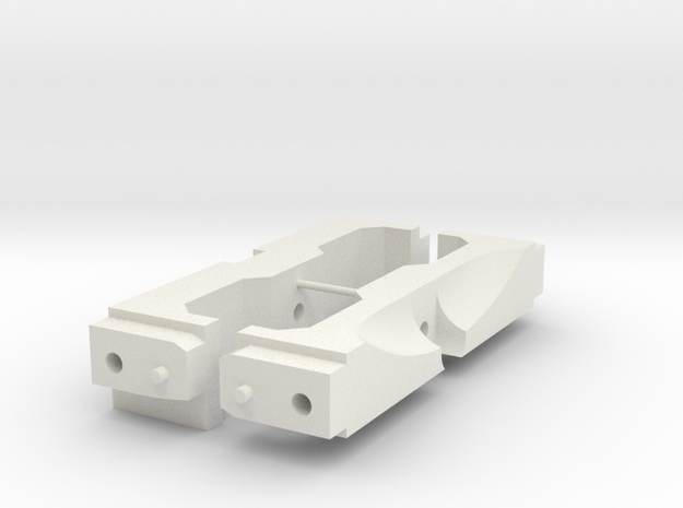 1/10 Scale Jeep mounts for SCX10 (front and rear) in White Natural Versatile Plastic