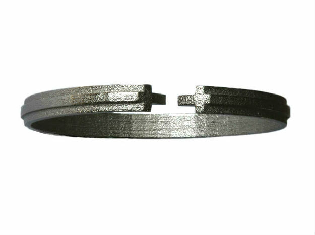 Cross Bracelet in Polished Nickel Steel