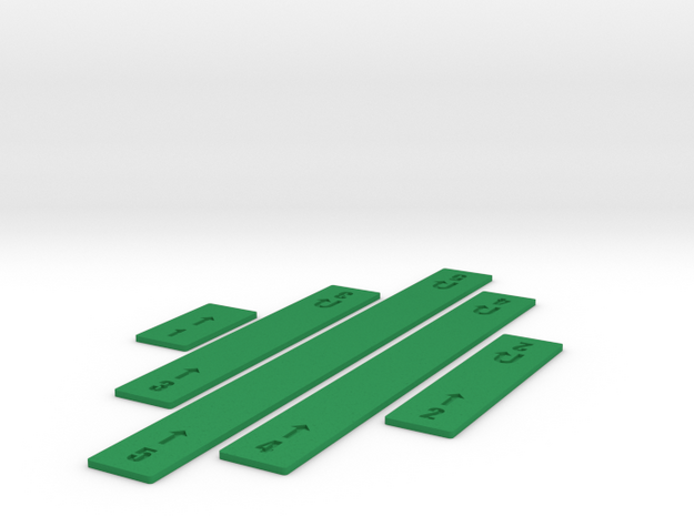 Customizable Straight Movement Sticks in Green Processed Versatile Plastic